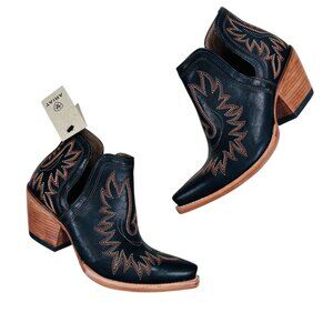 Ariat Dixon Snip Toe 7.5B Women Black Western Boot Cowboy Boho